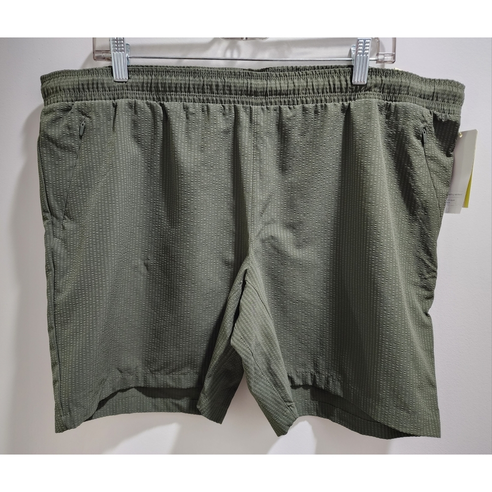 Men's Seersucker Shorts, Size 40, All In Motion, Olive Green, Moisture Wicking